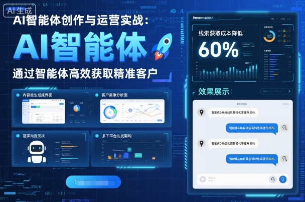 AI智能体创作与运营实战，实体门店通过智能体高效获取精准客户 - 搞薯条网-搞薯条网