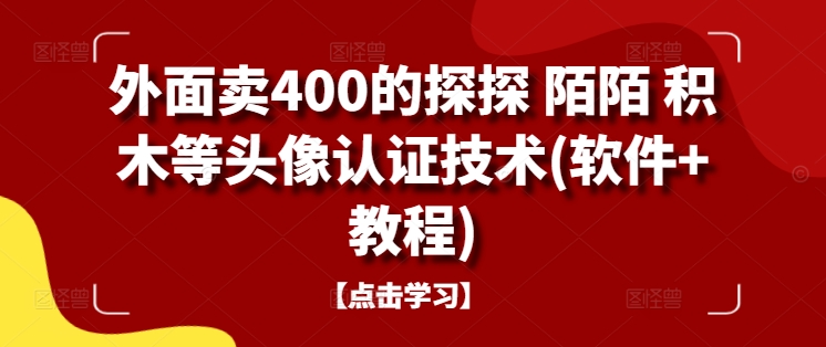 外面卖400的探探 陌陌 积木等头像认证技术(软件+教程) - 搞薯条网-搞薯条网