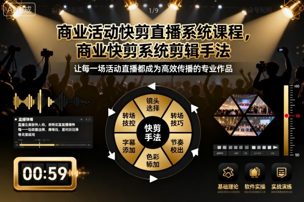 商业活动快剪直播系统课程,商业快剪系统剪辑手法-搞薯条网