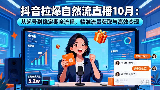 抖音拉爆自然流直播10月：从起号到稳定期全流程，精准流量获取与高效变现 - 搞薯条网-搞薯条网