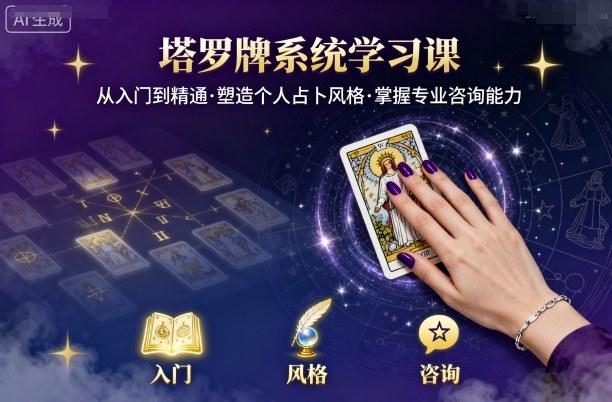 塔罗牌系统学习课，助你从入门到精通，塑造个人占卜风格，掌握专业咨询能力 - 搞薯条网-搞薯条网