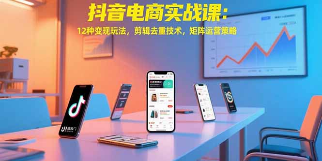 抖音电商实战课：12种变现玩法，剪辑去重技术，矩阵运营策略 - 搞薯条网-搞薯条网