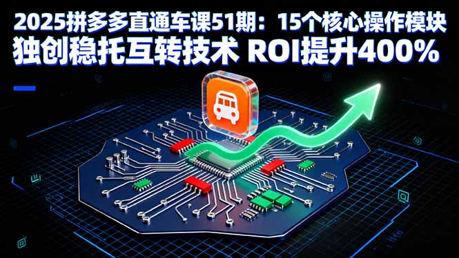 2025拼多多直通车课51期：15个核心操作模块 独创稳托互转技术 ROI提升400% - 搞薯条网-搞薯条网