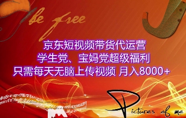 京东短视频带货代运营，学生党、宝妈党超级福利，只需每天无脑上传视频，月入8000+【仅揭秘】 - 搞薯条网-搞薯条网