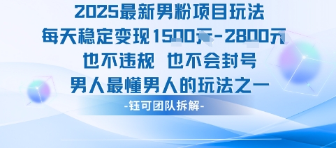 2025最新男粉项目玩法每天变现1k+也不违规也不会封号男人最懂男人的玩法 - 搞薯条网-搞薯条网