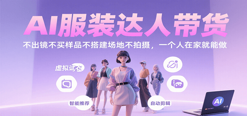 AI服装达人带货，不出镜不买样品不搭建场地不拍摄，一个人在家就能做 - 搞薯条网-搞薯条网