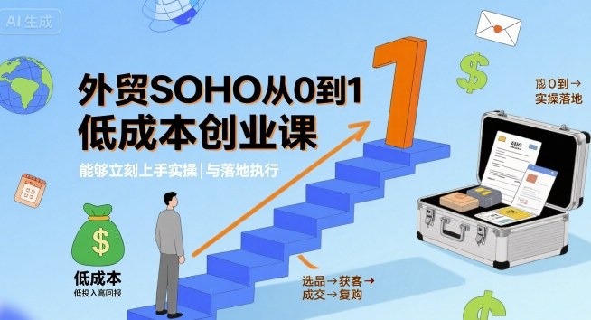 外贸SOHO从0到1低成本创业课，能够立刻上手实操与落地执行 - 搞薯条网-搞薯条网