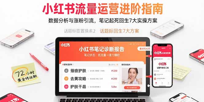 小红书流量运营进阶指南，数据分析与涨粉引流，笔记起死回生7大实操方案 - 搞薯条网-搞薯条网