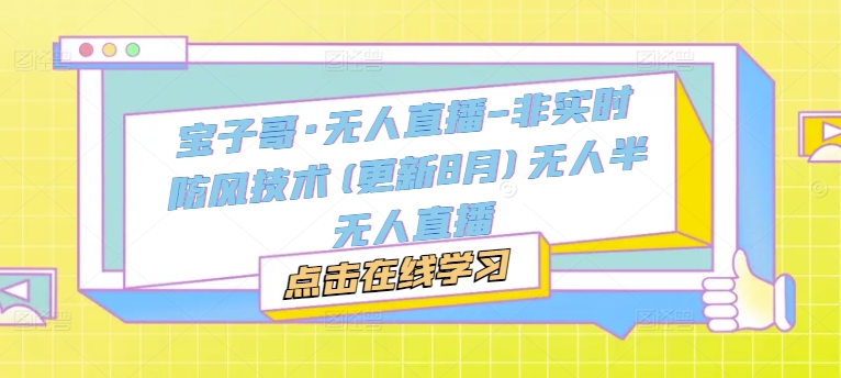 宝子哥·无人直播-非实时防风技术(更新11月)无人半无人直播 - 搞薯条网-搞薯条网