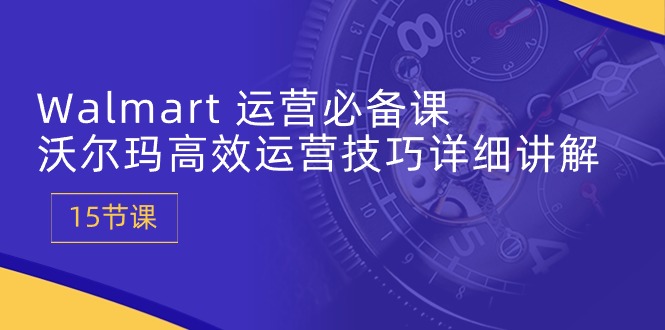 Walmart 运营必备课：沃尔玛高效运营技巧详细讲解 (15节课-森森项目库