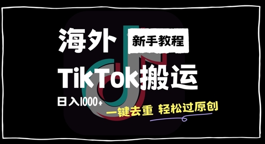 2024最新海外TikTok搬运玩法，一键去重轻松过原创，新手无经验也能日入1k【揭秘】 - 搞薯条网-搞薯条网