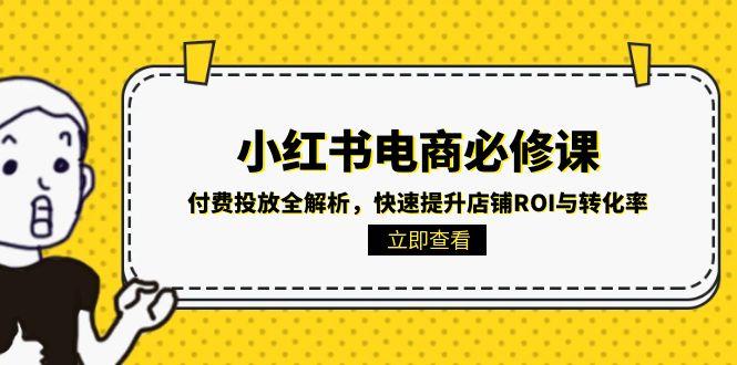 小红书电商必修课：付费投放全解析，快速提升店铺ROI与转化率 - 搞薯条网-搞薯条网