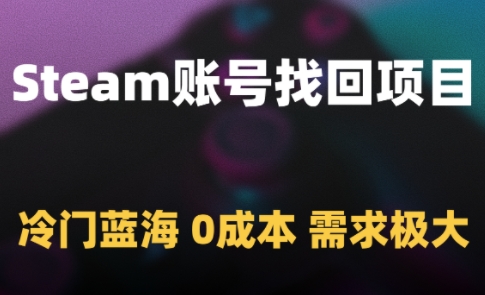 Steam账号找回项目，冷门蓝海，0成本，需求极大 - 搞薯条网-搞薯条网