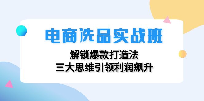 电商选品实战班：解锁爆款打造法，三大思维引领利润飙升 - 搞薯条网-搞薯条网