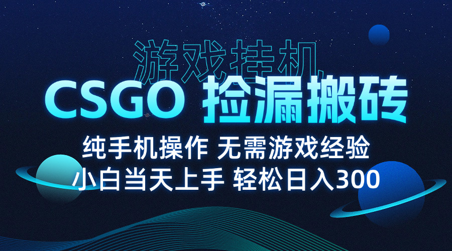 8月最新游戏搬砖，CSGO纯挂机，不需要玩游戏，实现真挂机，月入1W+ - 搞薯条网-搞薯条网