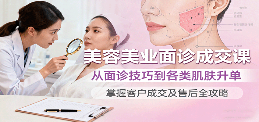 美容美业面诊成交课,从面诊技巧到各类肌肤升单,掌握客户成交及售后全攻略-搞薯条网