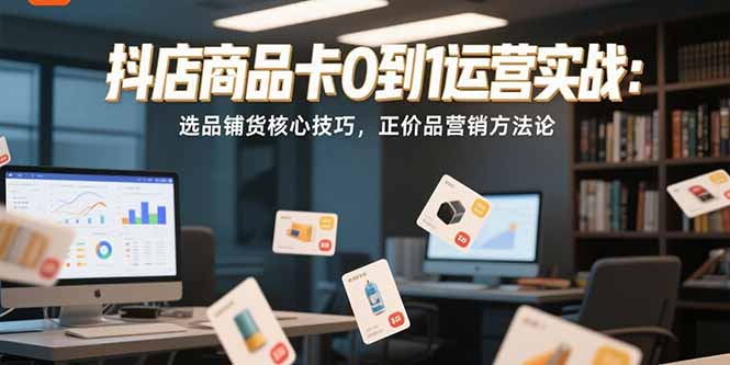 抖店商品卡0到1运营实战：选品铺货核心技巧，正价品营销方法论 - 搞薯条网-搞薯条网