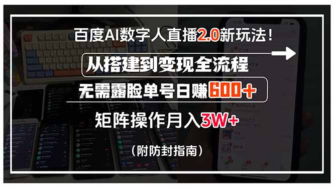 百度AI数字人直播2.0新玩法！从搭建到变现全流程，无需露脸单号日赚600… - 搞薯条网-搞薯条网