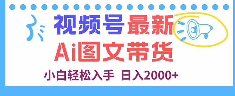 视频号最新AI图文带货，每天几分钟，小白轻松入手，日入2000+-搞薯条网