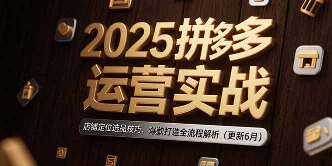 2025拼多多运营实战：店铺定位选品技巧，爆款打造全流程解析(更新6月 - 搞薯条网-搞薯条网