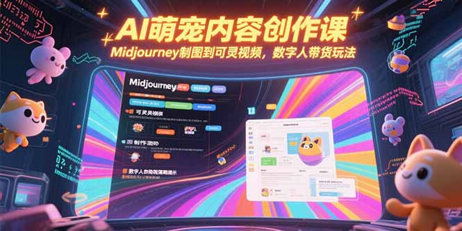 AI萌宠内容创作课，Midjourney制图到可灵视频，数字人带货玩法 - 搞薯条网-搞薯条网