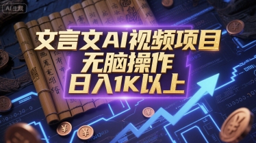 文言文AI视频项目，无脑操作，日入1K以上 - 搞薯条网-搞薯条网