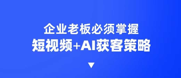 企业短视频AI获客霸屏流量课，6步短视频+AI突围法，3大霸屏抢客策略 - 搞薯条网-搞薯条网