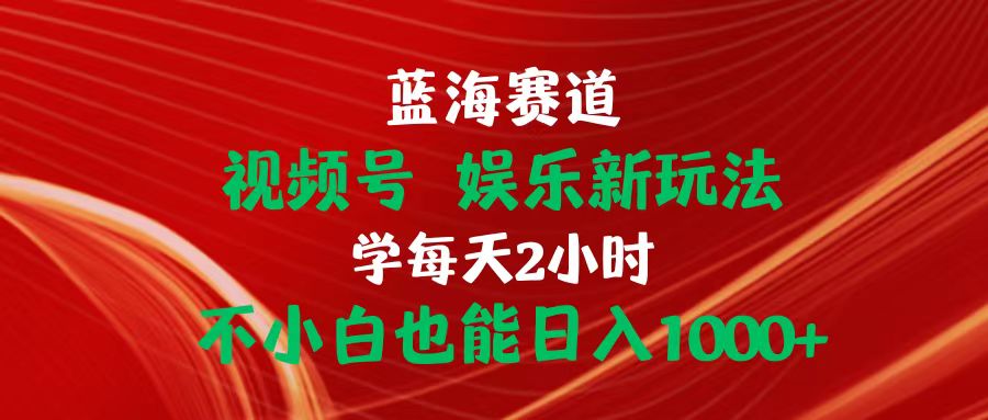蓝海赛道视频号 娱乐新玩法每天2小时小白也能日入1000+ - 搞薯条网-搞薯条网