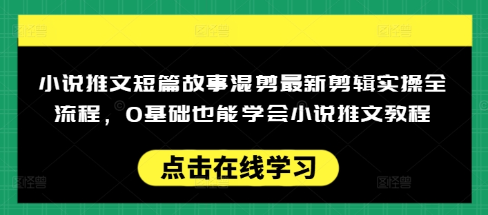 小说推文短篇故事混剪最新剪辑实操全流程，0基础也能学会小说推文教程，肯干多发日入多张 - 搞薯条网-搞薯条网