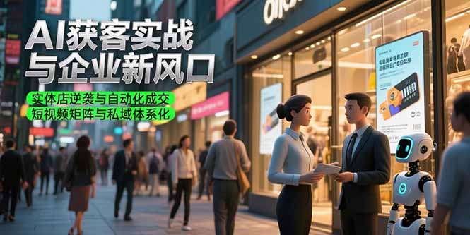 AI获客实战与企业新风口，实体店逆袭与自动化成交 短视频矩阵与私域体系化 - 搞薯条网-搞薯条网