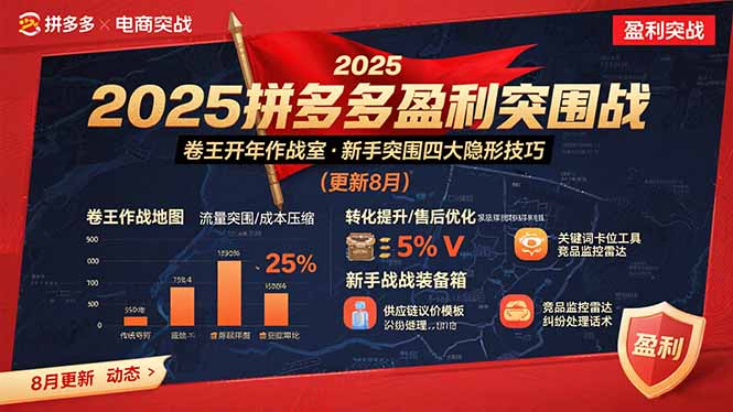 2025拼多多盈利突围战：卷王开年作战室，新手突围四大隐形技巧(更新8月 - 搞薯条网-搞薯条网