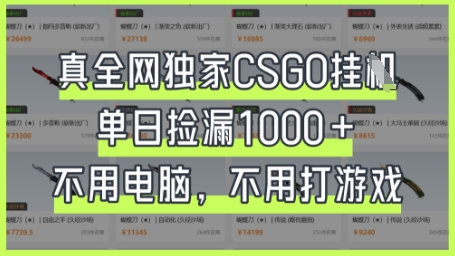 真全网独家CSGO挂G，单日捡漏1k+【揭秘】 - 搞薯条网-搞薯条网
