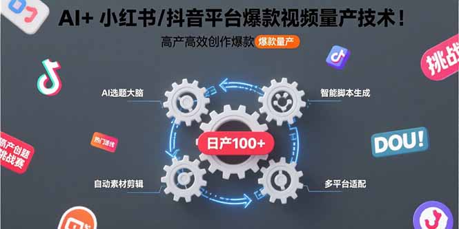 AI+小红书/抖音平台爆款视频量产技术：高产高效创作爆款视频！ - 搞薯条网-搞薯条网