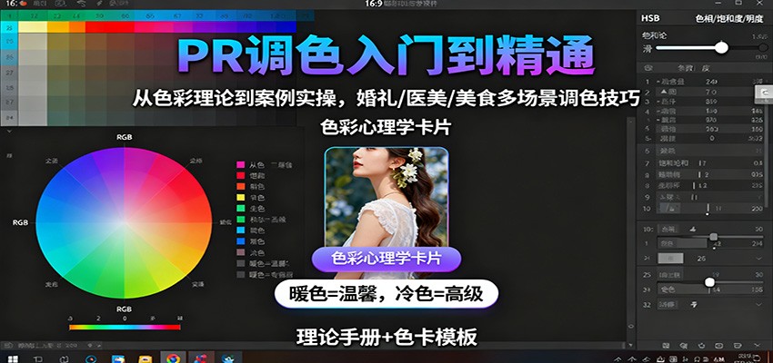 PR调色入门到精通：从色彩理论到案例实操，婚礼/医美/美食多场景调色技巧 - 搞薯条网-搞薯条网