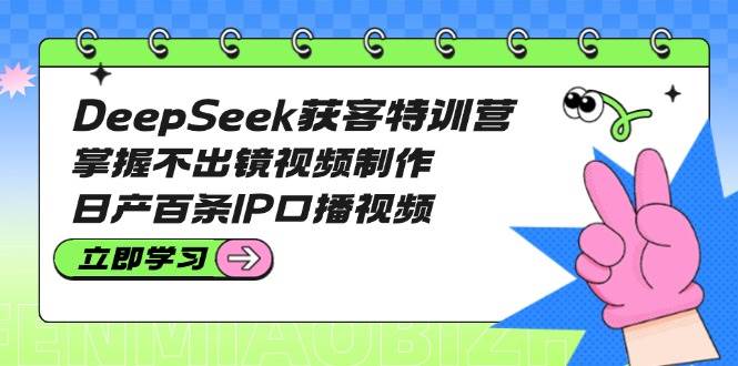 DeepSeek获客特训营：掌握不出镜视频制作，日产百条IP口播视频 - 搞薯条网-搞薯条网