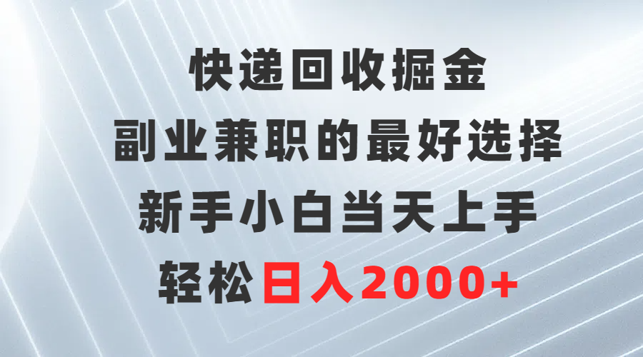 (9546期)快递回收掘金，副业兼职的最好选择，新手小白当天上手，轻松日入2000+ - 搞薯条网-搞薯条网