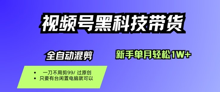 视频号黑科技短视频带货，新手一个月也1W+，纯搬运一刀不用剪，零投入【揭秘】 - 搞薯条网-搞薯条网