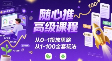 随心推高级课程，从0-1投放思路，也有从1-100的全套玩法 - 搞薯条网-搞薯条网