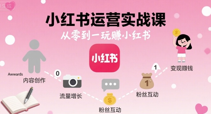 小红书运营实战课，从零到一玩賺小红书 - 搞薯条网-搞薯条网