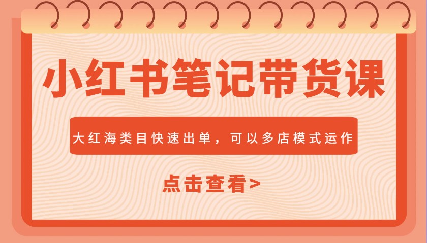 小红书笔记带货课，大红海类目快速出单，市场大，可以多店模式运作(更新) - 搞薯条网-搞薯条网