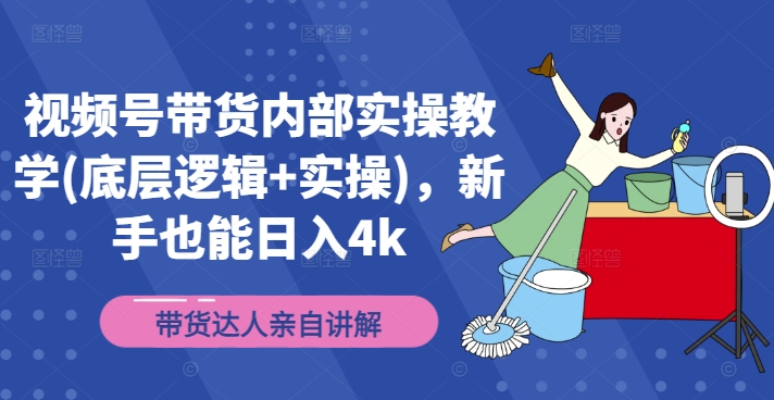 视频号带货内部实操教学(底层逻辑+实操)，新手也能日入4k - 搞薯条网-搞薯条网