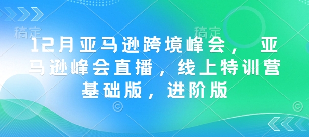 12月亚马逊跨境峰会， 亚马逊峰会直播，线上特训营基础版，进阶版 - 搞薯条网-搞薯条网