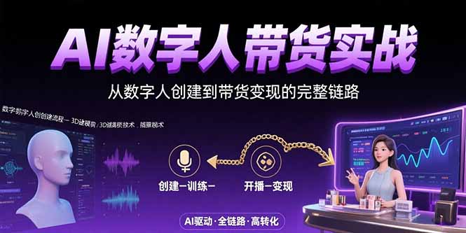 AI数字人+带货实战：从数字人创建到带货变现的完整链路 - 搞薯条网-搞薯条网