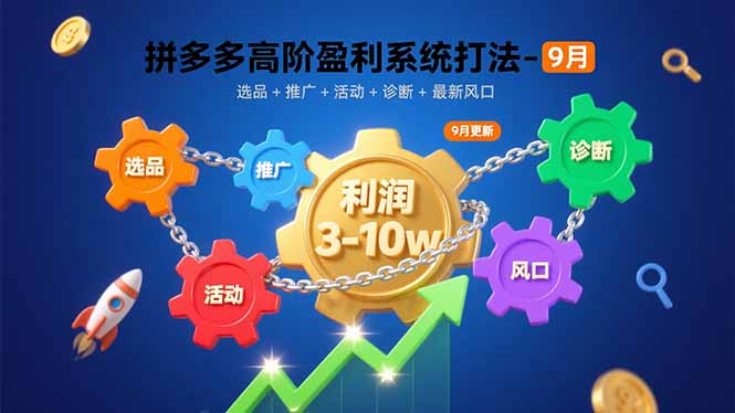 拼多多高阶盈利系统打法-9月：选品+推广+活动+诊断+最新风口，月利润3-10w - 搞薯条网-搞薯条网