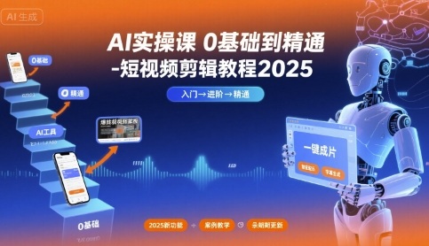AI实操课0基础到精通-短视频剪辑教程2025 - 搞薯条网-搞薯条网