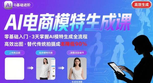 AI模特进阶课程，0基础高效生成逼真电商模特图 - 搞薯条网-搞薯条网