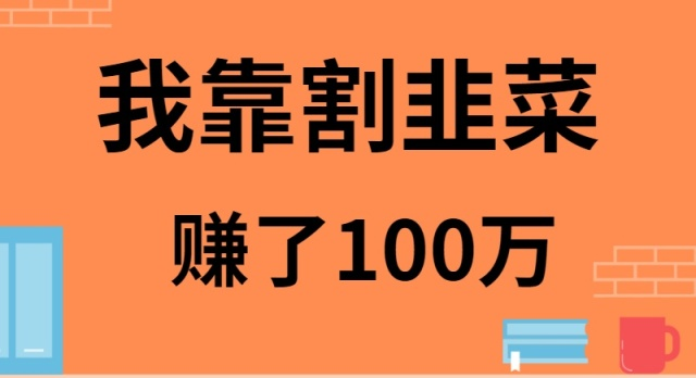 我靠割韭菜赚了 100 万 - 搞薯条网-搞薯条网
