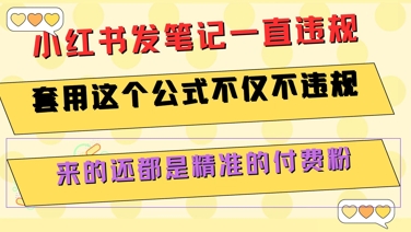 小红书发笔记一直违规，套用这个公式不仅不违规，来的还都是精准的付费粉 - 搞薯条网-搞薯条网