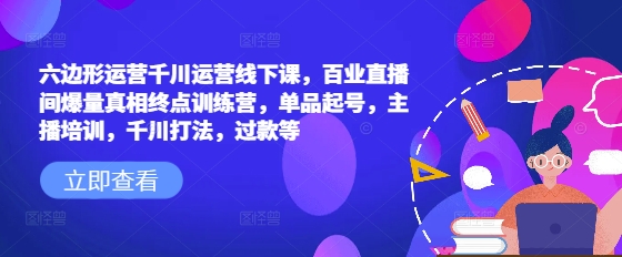 六边形运营千川运营线下课，百业直播间爆量真相终点训练营，单品起号，主播培训，千川打法，过款等 - 搞薯条网-搞薯条网