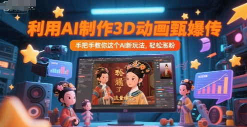 利用AI制作3D动画甄嬛传，流量爆了，手把手教你这个AI新玩法，轻松涨粉 - 搞薯条网-搞薯条网
